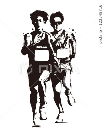 競い合うランナー 122348716