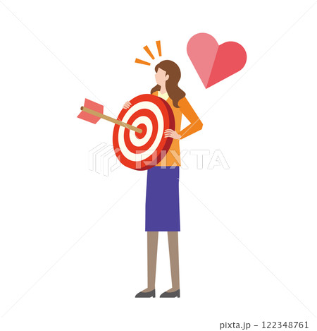 心を射抜かれる女性 122348761