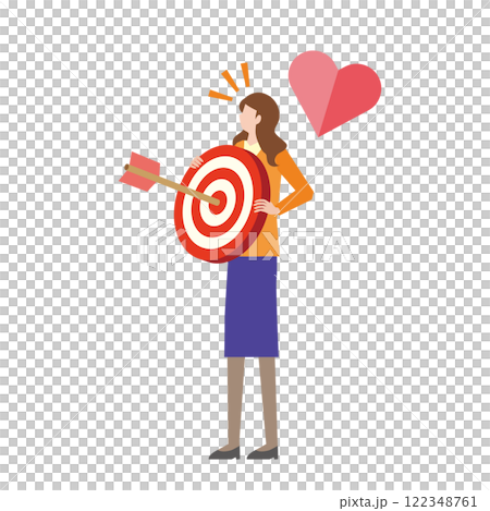 心を射抜かれる女性 122348761