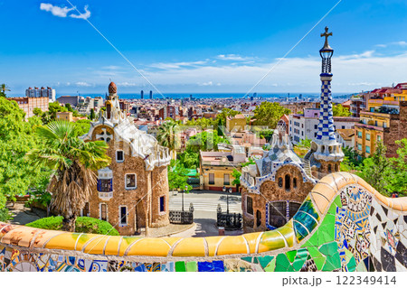 Barcelona. Gorgeous and amazing Park Guel . 122349414