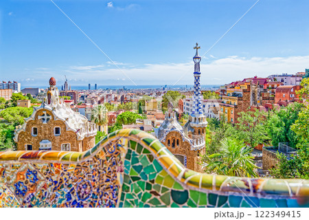Barcelona. Gorgeous and amazing Park Guel . Barcelona. Gorgeous and amazing Park Guel . 122349415