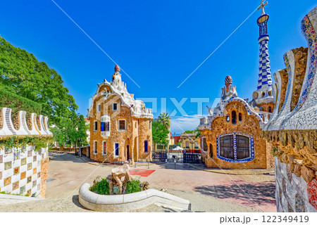 Barcelona. Gorgeous and amazing Park Guel . 122349419