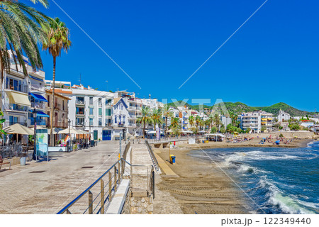 Seafront of Sitges,a beautiful town near Barcelona. 122349440