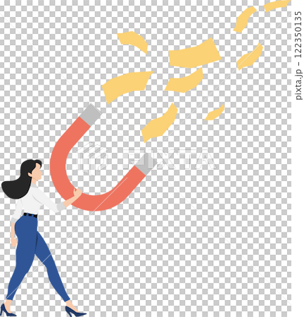 一個女商人賺錢的插圖 122350135