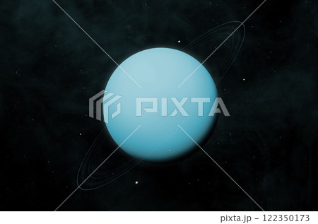 Planet Uranus and nebula. 122350173