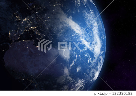 Space. Earth. Europe and Africa. 122350182