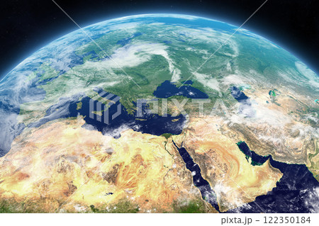 Planet Earth with clouds. Planet Earth with clouds. 122350184