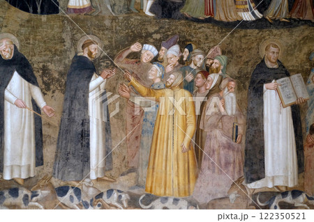 Saints Peter the Martyr and Thomas Aquinas Refute the Heretics, Santa Maria Novella Principal Dominican church in Florence, Italy Saints Peter the Martyr and Thomas Aquinas Refute the Heretics, Santa Maria Novella Principal Dominican church in Florence, Italy 122350521
