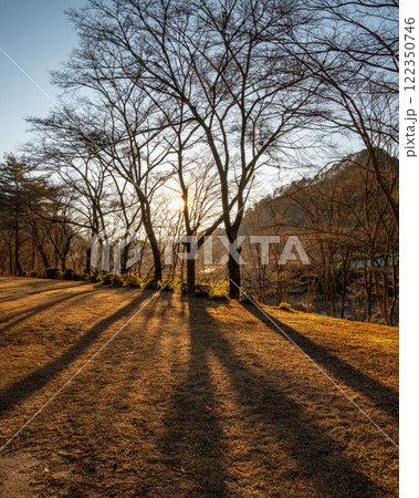 矢祭山公園の冬の風景と水郡線 矢祭山公園の冬の風景と水郡線 122350746