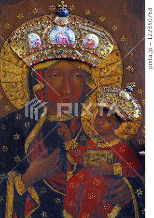 Our Lady of Czestochowa altarpiece in the church of Immaculate Conception in Lepoglava, Croatia Our Lady of Czestochowa altarpiece in the church of Immaculate Conception in Lepoglava, Croatia 122350768