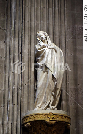 Our Lady of Sorrows by Edme Bouchardon, statue in the Saint Sulpice Church, Paris, France Our Lady of Sorrows by Edme Bouchardon, statue in the Saint Sulpice Church, Paris, France 122350785