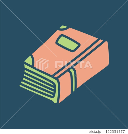 Doodle book icon hand drawn in a modern minimalistic style and colored 122351377