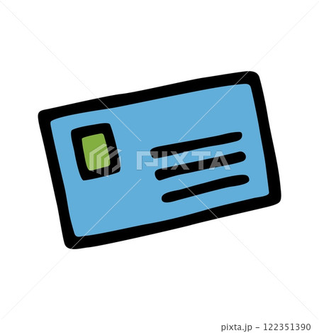Doodle letter envelope icon hand drawn with black line, freehand style and color 122351390