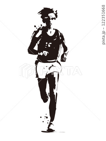 ゴールを目指し全力で走り続けるランナー ゴールを目指し全力で走り続けるランナー 122351668