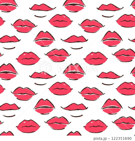Seamless red leaps pattern hand painted with ink brush Seamless red leaps pattern hand painted with ink brush 122351690