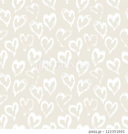 Seamless heart pattern. Hand painted ink brush Seamless heart pattern. Hand painted ink brush 122351691