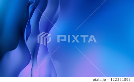 Modern Abstract 3D Background with Blue Wavy Shapes 122351892