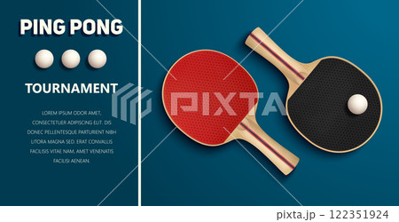 rackets and balls for ping-pong. 122351924