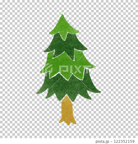 Stamp style illustration of a cedar tree Stamp style illustration of a cedar tree 122352159