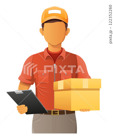delivery young man courier service vector illustration delivery young man courier service vector illustration 122352260