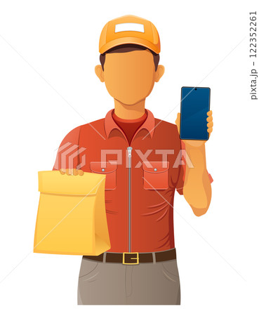 delivery young man courier service vector illustration delivery young man courier service vector illustration 122352261