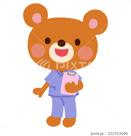 スクラブを着たクマの看護師さん お医者さん スクラブを着たクマの看護師さん お医者さん 122353096