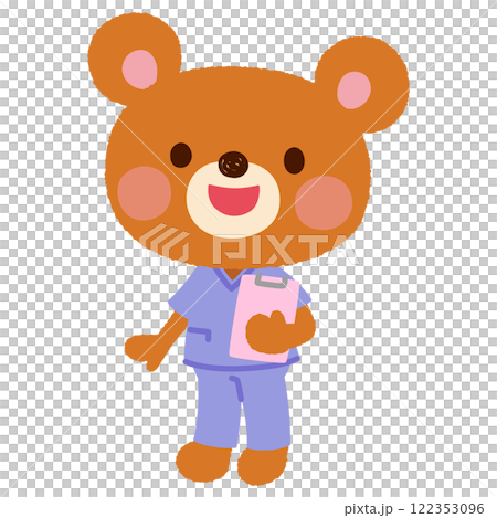 A bear nurse/doctor wearing a scrub A bear nurse/doctor wearing a scrub 122353096