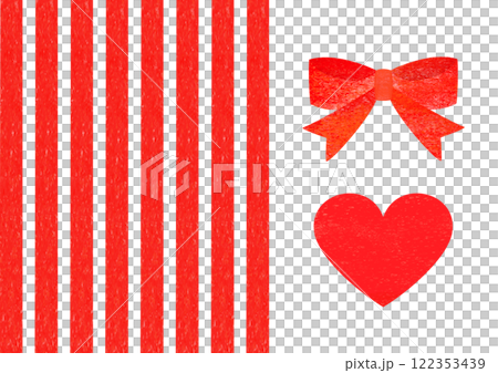 Red ribbon and heart parts 122353439