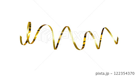 Golden twisted ribbon for holiday decorations isolated Golden twisted ribbon for holiday decorations isolated 122354370