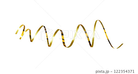 Golden scrolled ribbon for holiday decorations isolated Golden scrolled ribbon for holiday decorations isolated 122354371