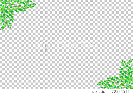 かわいい新緑葉っぱのフレーム背景 イラスト角 かわいい新緑葉っぱのフレーム背景 イラスト角 122354516