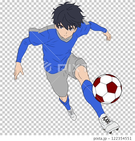 サッカーをする少年 122354551