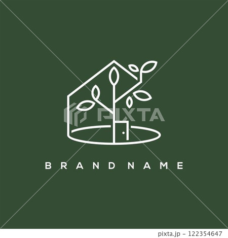 Creative eco house logo design vector template. Eco friendly house logo concept. 122354647