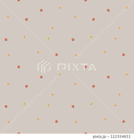 Watercolor geometric pattern with polka dots, confetti, dot. Illustration of mug in beige, red on mocha background. Holiday seamless print for textiles, fabrics, packaging, clothes, printing, cards Watercolor geometric pattern with polka dots, confetti, dot. Illustration of mug in beige, red on mocha background. Holiday seamless print for textiles, fabrics, packaging, clothes, printing, cards 122354651