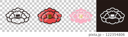 Flower icons. Seasonal flowers such as peonies and Chinese peonies. Simple illustration material. Flower icons. Seasonal flowers such as peonies and Chinese peonies. Simple illustration material. 122354806