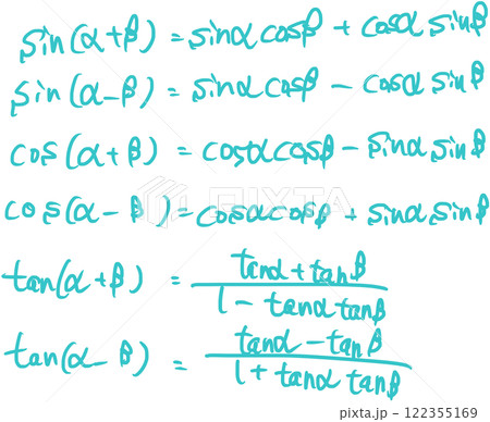 高校数学の公式のグラフィック素材 122355169