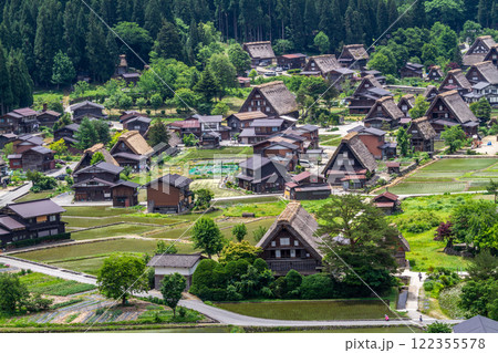 六月の世界遺産 白川村(白川郷)の田園風景 六月の世界遺産 白川村(白川郷)の田園風景 122355578