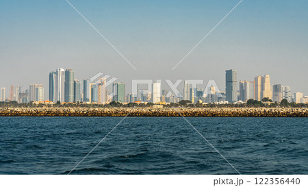 Sharjah city landscape from the sea 122356440