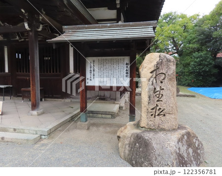 高砂神社、兵庫県高砂市、相生の松で知られ、能・謡曲の高砂の舞台の一つ、厄落とし清め処の水のない池 高砂神社、兵庫県高砂市、相生の松で知られ、能・謡曲の高砂の舞台の一つ、厄落とし清め処の水のない池 122356781