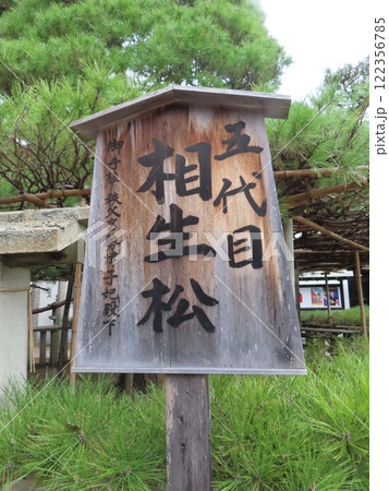 高砂神社、兵庫県高砂市、相生の松で知られ、能・謡曲の高砂の舞台の一つ、厄落とし清め処の水のない池 122356785