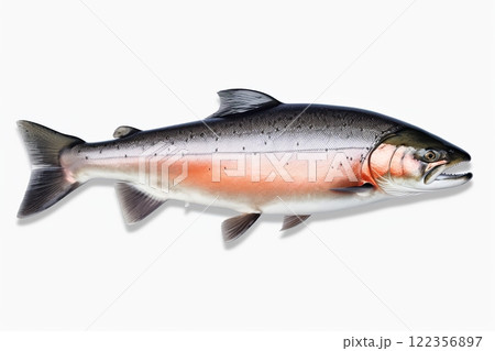 Salmon isolated on white background. Ai Generative 122356897