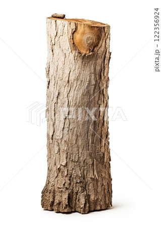 Tree stump isolated on white background. Generative Ai 122356924