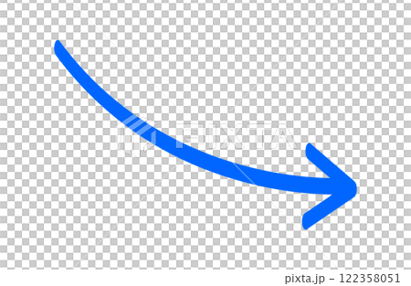 A blue arrow pointing downward to the right A blue arrow pointing downward to the right 122358051