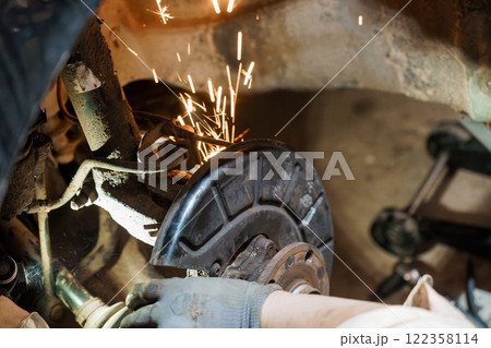Detailed Inspection and Repair of Automotive Brake System with Sparks Detailed Inspection and Repair of Automotive Brake System with Sparks 122358114