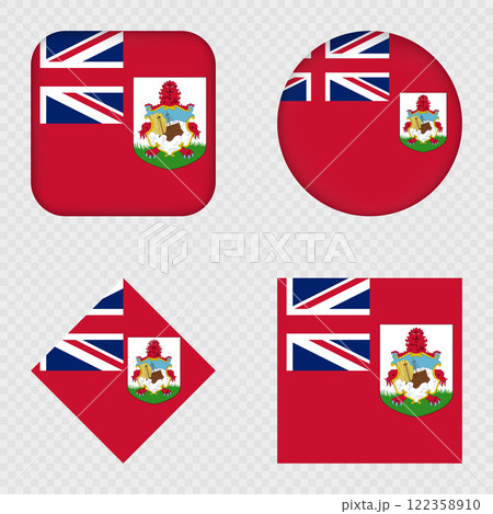 Bermuda Flag Icons Pack. Vector illustration. Bermuda Flag Icons Pack. Vector illustration. 122358910