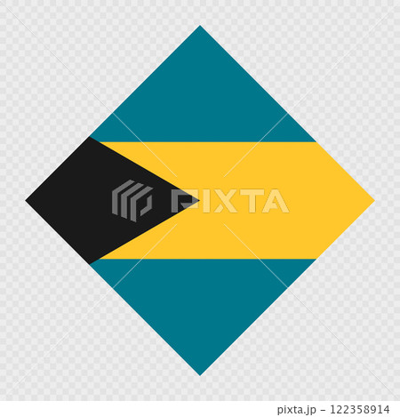 Bahamas rhombus flag. Vector illustration. Bahamas rhombus flag. Vector illustration. 122358914