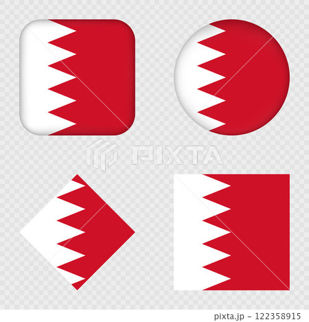 Bahrain Flag Icons Pack. Vector illustration. Bahrain Flag Icons Pack. Vector illustration. 122358915