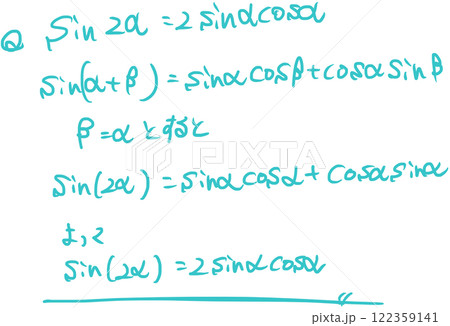 2倍角の公式の照明のグラフィック素材 2倍角の公式の照明のグラフィック素材 122359141