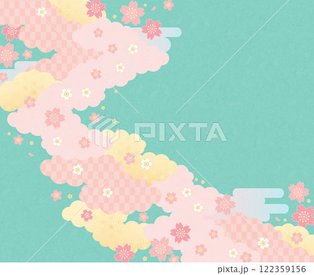 背景（和の春空）-雲桜の模様11-6 122359156