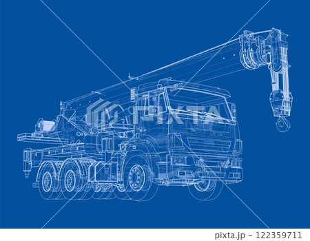 Car crane. Vector rendering of 3d 122359711